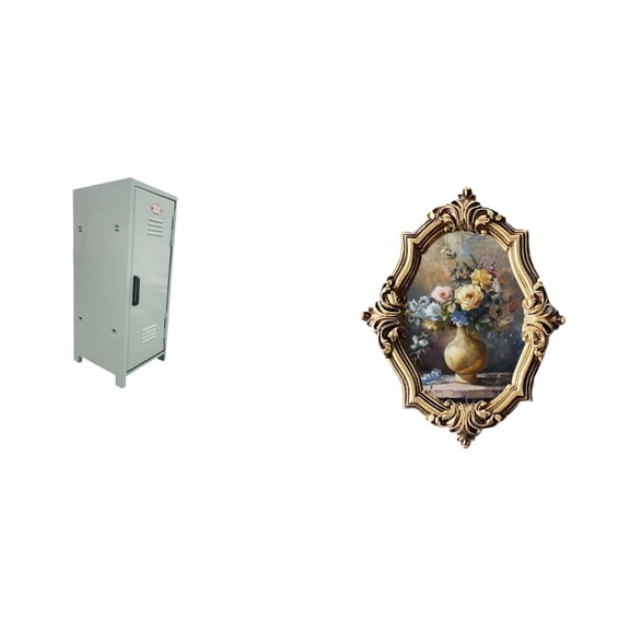 Storage Bin Metal Mini Locker Cabinet with Photo Frame Function for Home Dorm Room Organization