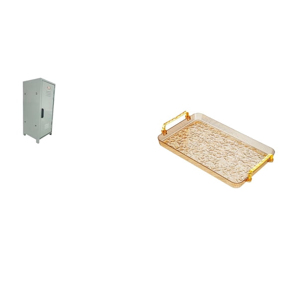 Storage Bin Mini Locker Cabinet Desktop Cosmetic Organizer Metal Material Suitable for Apartment Bedroom Use