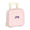 thumbnail image 1 of Storage Bin Organizer Pink Mini Suitcase Style Rolling Small Plastic Box for Student Toys Snacks Travel and Gifting, 1 of 7