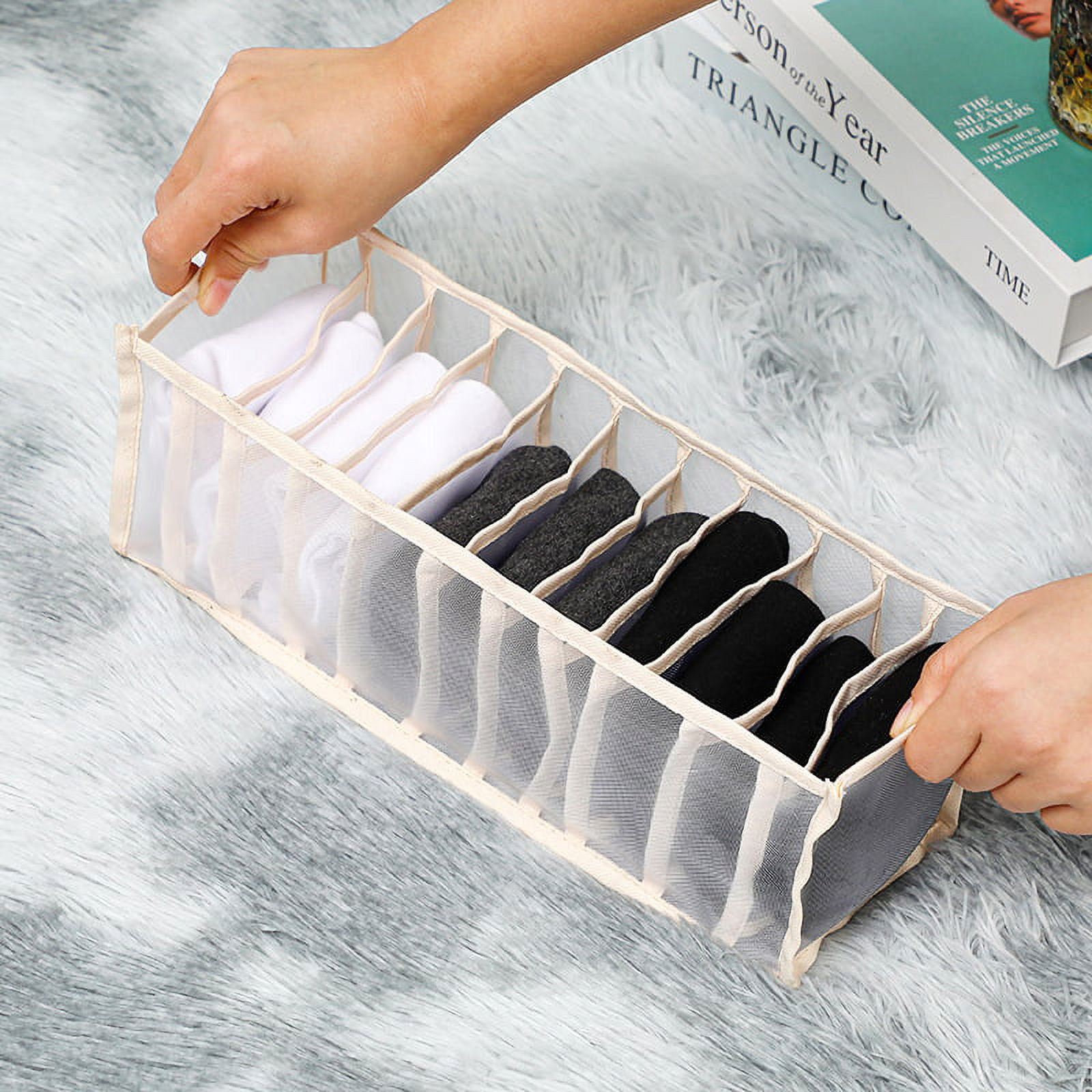 Storage Bin, Socks Drawer Organizer Storage Box Multi-Purpose Fabric ...