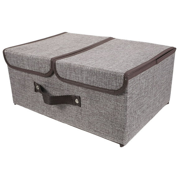Storage Bin with Lid Clothes Organizer Bins Crates Clear Window Double-lid Box Foldable Large Container Small Fabric