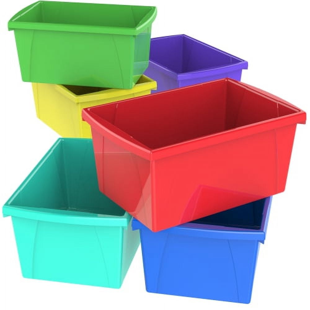 Storage Bins 10 5/8 x 15 5/8 x 8, 5 1/2 Gallon, Assorted Color, Plastic