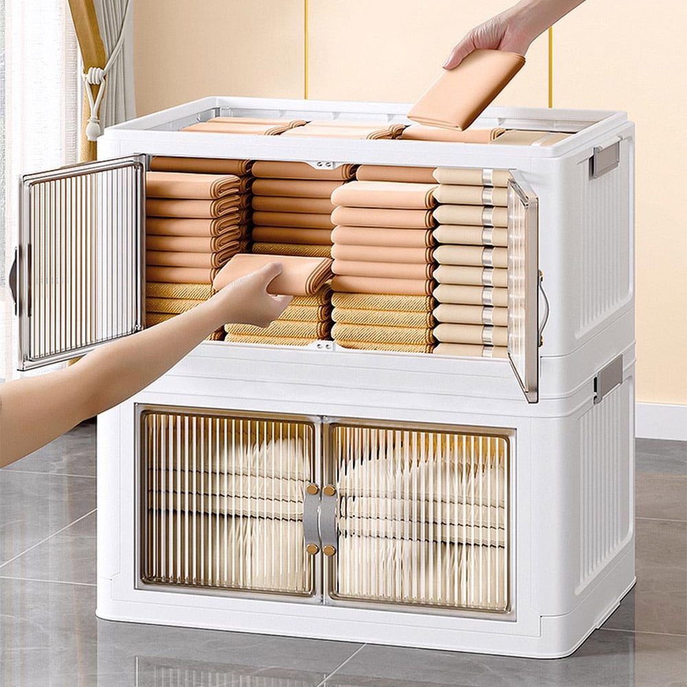 Storage Bins, 2 layer Stackable Storage Containers, Clear Storage Bins ...