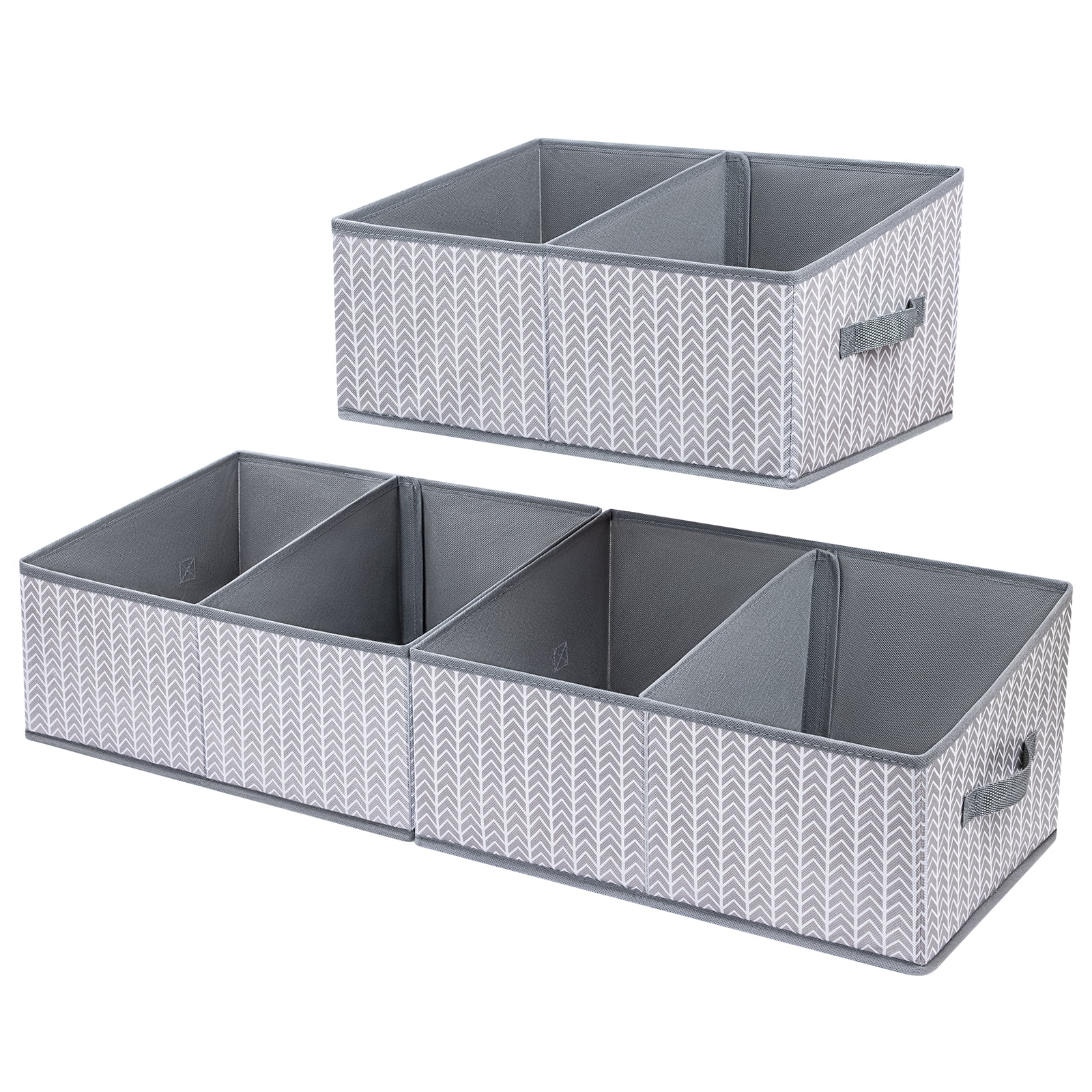 Storage Bins, 3 Pcs Fabric Storage Cube Bins, Folding Closet Organizer Baskets Trapezoid Toys Organizer Box for Kids, Jeans, DVD, Book, Baby Clothes Organizer, Home Organization, Ash Gray