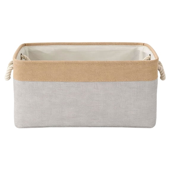 Storage Bins Baskets for Organizing - Jumbo Sturdy Fabric Storage Basket for Shelves, Decorative Foldable Closet Storage Bins Light Grey 14*10*6 In