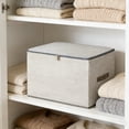 thumbnail image 1 of Storage Bins for Clothes, 50L Quilt Storage Bags with Clear Window, Heavy Duty Fabric Under Bed Containers, Foldable Moving Packing Boxes for Organization, Home Bedroom Dorm Closet Use, 1 of 6