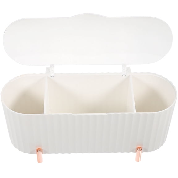 Storage Bins Cotton Pads Make up Storage Organizer Box Plastic to Go Containers Cotton Pad Storage Makeup Container Cosmetic Storage Box Powder Puff White Pp Miss