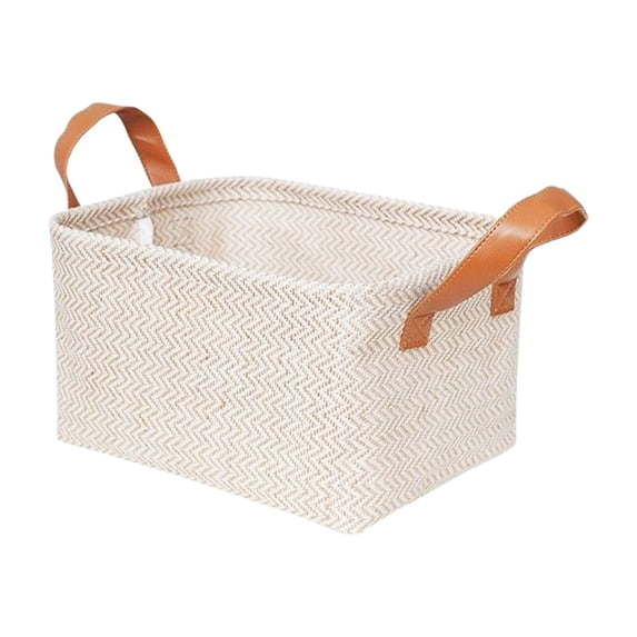 Storage Bins, Foldable Cloth Storage Basket with Handles, 10.2 X 8.3 X 6.3 Inch Fabric Organizer for Wardrobe, Shelf, Nursery, Bedroom, Living Room, Stackable, Space-Saving Decorative Basket
