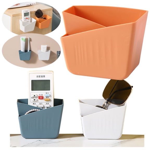 Storage Bins Foldable Wall-mounted Adhesive Storage Multi-function Mobile Phone Holder Bedside Bathroom Storage Box