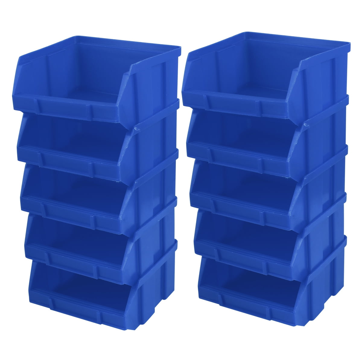 10Pcs Multi Purpose Garage Storage Bins Containers Hardware Parts Rack Open  Front Stacking for Cabinet Workshop Garage Shop Shed