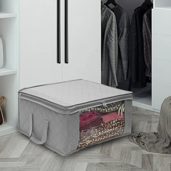 Hiroekza Storage Bins Large Clothing Storage Bags 40L Clothes Storage Bag,Foldable Clothing Storage Bags With Zippers, Clothes Bags For Storage Closet Storage