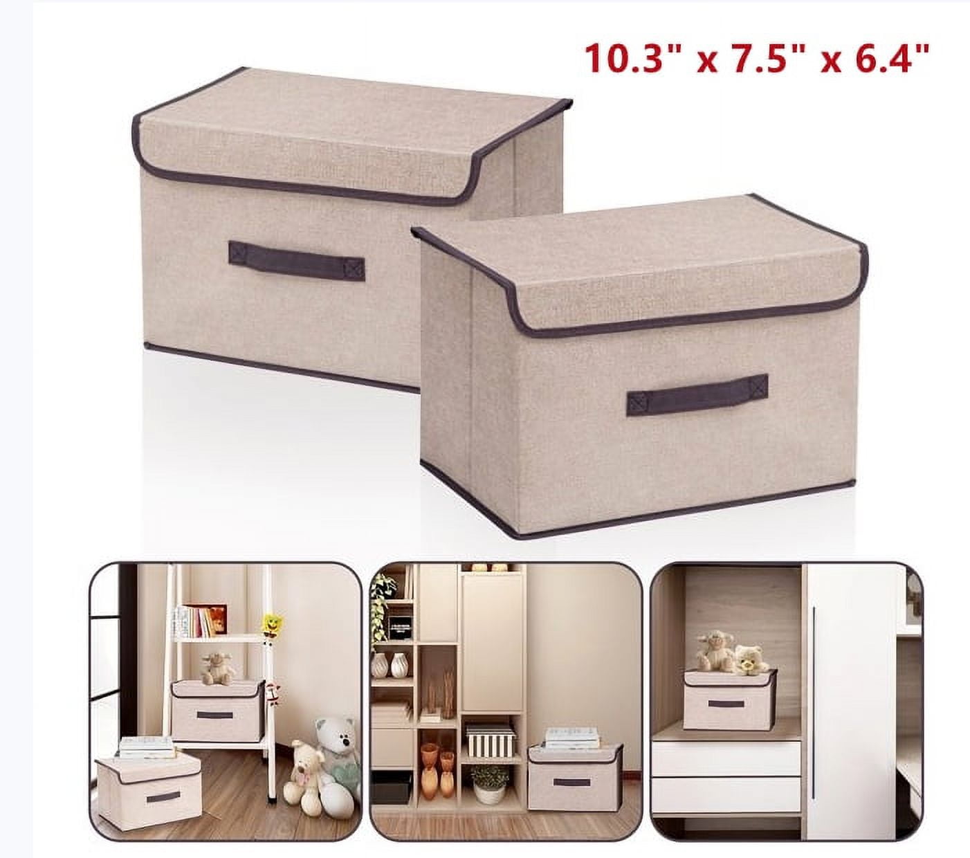 Storage Bins with Lids, 2 Pack Foldable Kids Toy Storage Baskets