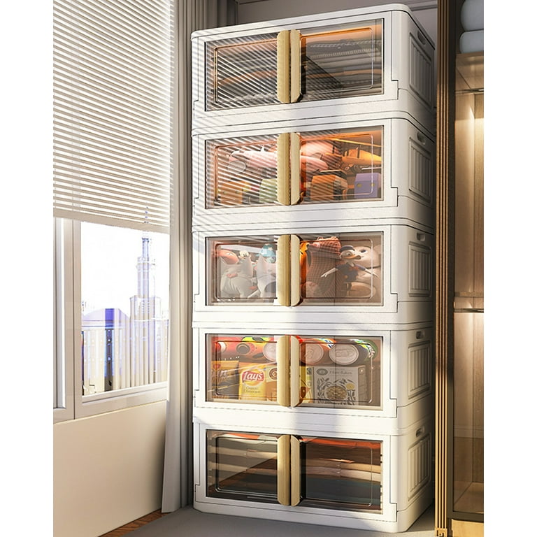  wookon Storage Cabinet with Door,Plastic Storage Bins