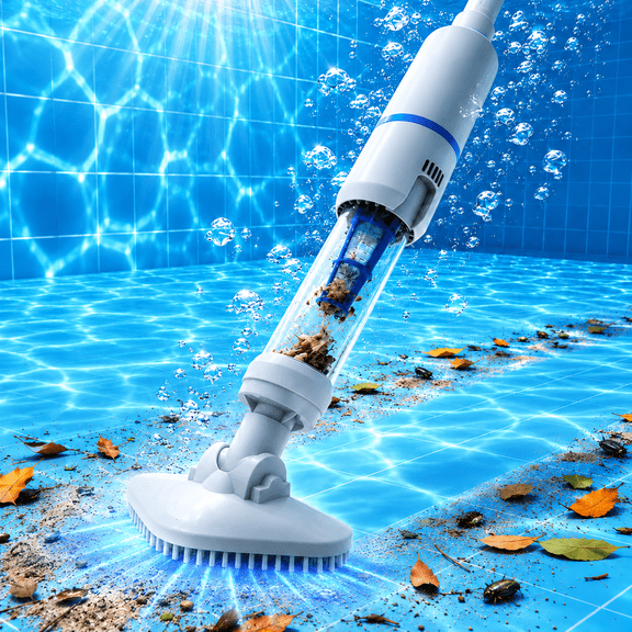 Vako T11 Handheld Spa Hot Tub Vacuum, 4-in-1 Cordless Pool Vacuum with 3 Cleaning Heads & 44.9-65 in Telescopic Pole, 90-Min Runtime & Recharge, for Above Ground Pools, Spas & Small Inground Pools