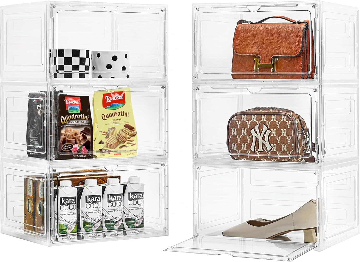 Storage Bins with Lids, 6 Pack Clear Plastic Storage Containers with ...