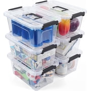 Storage Bins with Lids,7Qt Clear Stackable Storage Containers With Lids Buckle Latches.Perfect for LEGO, Crafts, Office Supplies, and Dorm Room Organization,6-Pack Clear