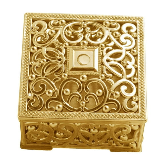 Storage Bins With Lids,Candy Box Personalized Hollow Gold Plated Silvers Plated Aromatherapy Box Wedding Candy Box Storage Box Decoration For Wedding Birthday Party Ornament Container