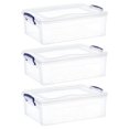 Storage Bins with Lids Clear Boxes for Organizing, Stackable Plastic