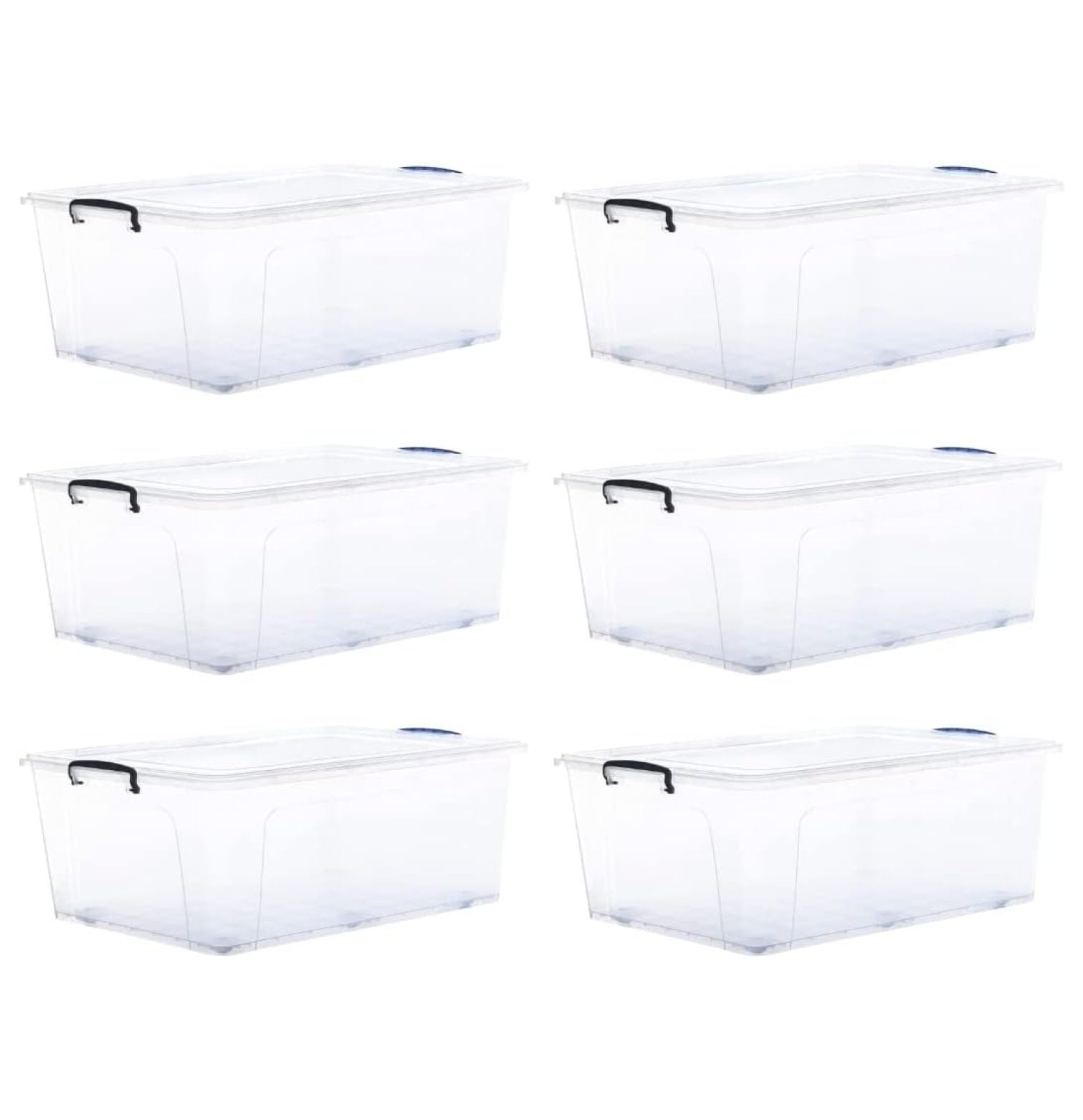 Storage Bins with Lids Clear Boxes for Organizing, Stackable Plastic