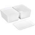 thumbnail image 1 of Storage Bins With Lids Plastic Containers: Plastic Multipurpose Stackable Storage Container Bins With Lid For Home And Office Organization, Small Storage Bin, 2 Pcs 5x7 Plastic Container, White, 1 of 6