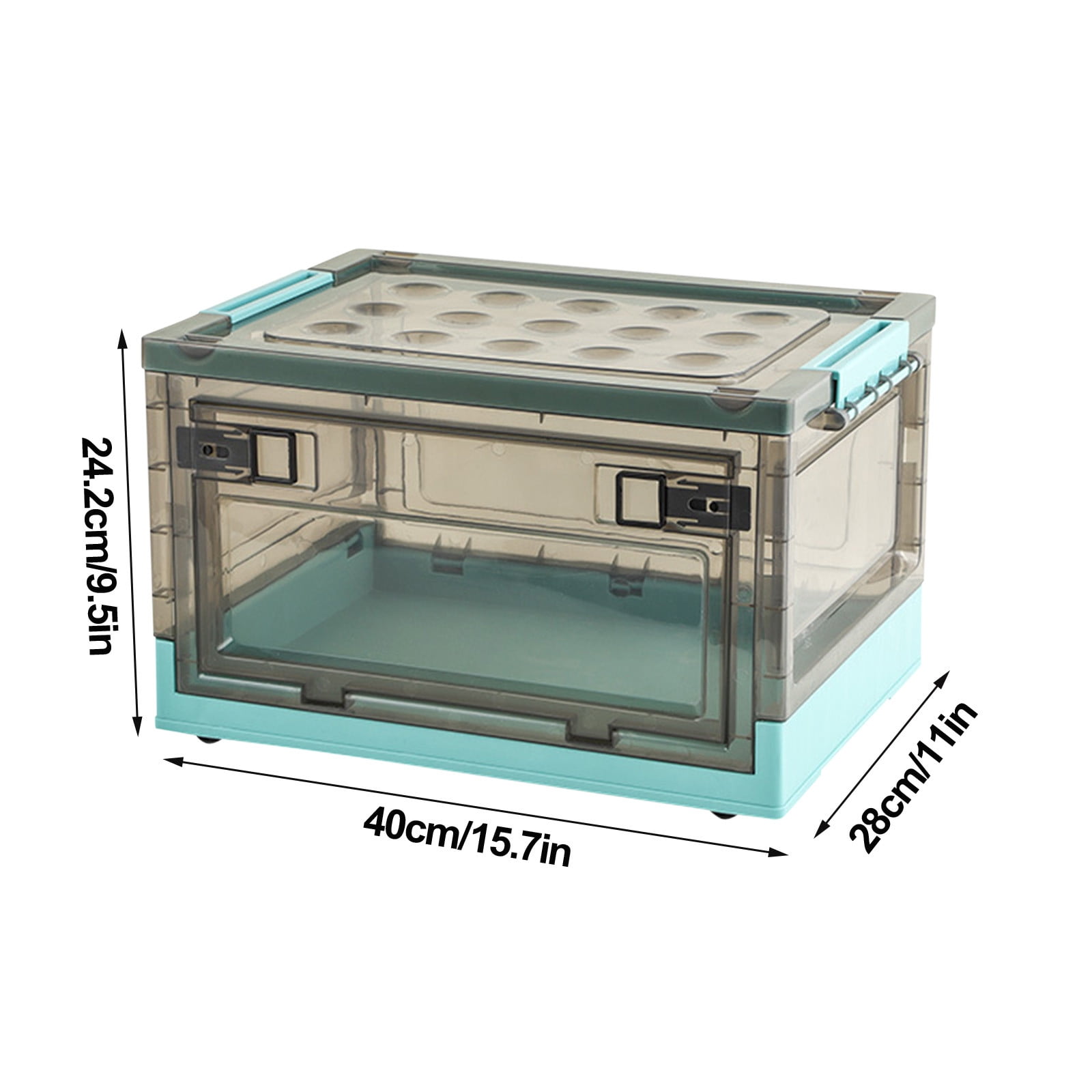 Storage Bins with Lids and Rollers Foldable Stackable Storage Bins, Closet Organizer Plastic