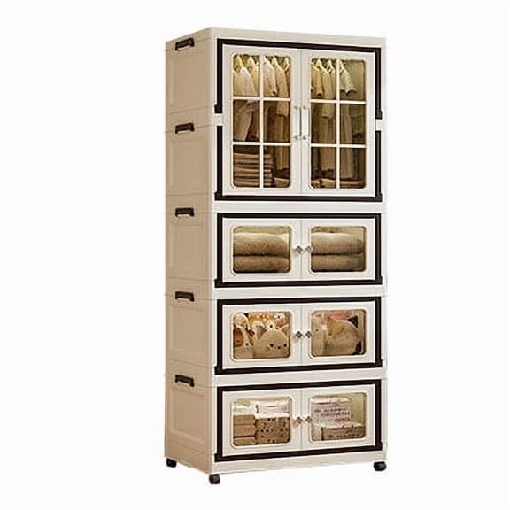 RAZXNAOR Adult Carrying Handles Blanket Storage PP Bathroom Storage Boxes, Box Set, with Storage Container Bin, Beige