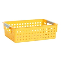 Storage Bins - Loetky 1Pc Plastic Storage Basket Desktop Weave Baskets with Handle Portable Bathroom Open Storage Small Plastic Containers Shelf Brackets for Shelves Countertop Kitchen Cabinet