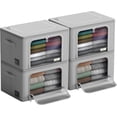 thumbnail image 1 of Storage Bins with Metal Frame - Stackable & Foldable Clothes Organizer Bags - Oxford Fabric Storage Containers with Large Clear Window & Carry Handles Organization for Bedding Linen & Clothing, 1 of 12