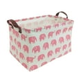 thumbnail image 1 of Storage Bins Pink for Baby, Kids or Pets - 15"L x 10"W x 9"H Fabric Collapsible Storage Bin for Organizing Toys, Nursery Basket, Shelf Basket, Gift Baskets ( Rectangular - Pink Elephant ), 1 of 5