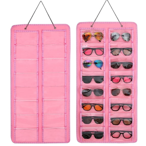 Storage Bins Sunglasses Organizer Storage Hanging Proof Wall Pocket Glasses Organizer-16 Slots Sunglass Organizer Holder With Metal Hook Decorative Storage Bin for Shelves, Toys, Home, Laundry & Holi