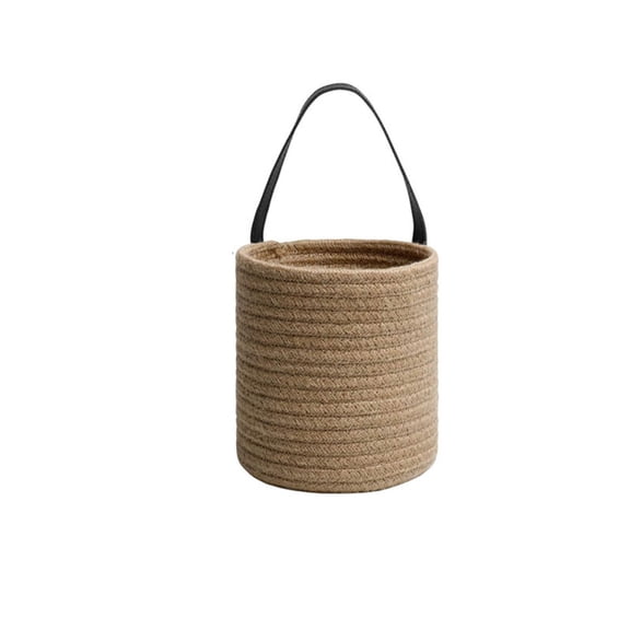 Storage Bins Wall Hanging Rope Basket With Artificial Decor, Jute Woven Storage Organizer Flower Plants Basket For Pantry, Cubbies, Toy And Closet Organization
