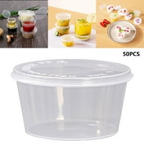 Storage Bins With Lids 50PCS 4oz Small Plastic Containers With Lids For Food Shot Cups With Lids Disposable Portion Cup