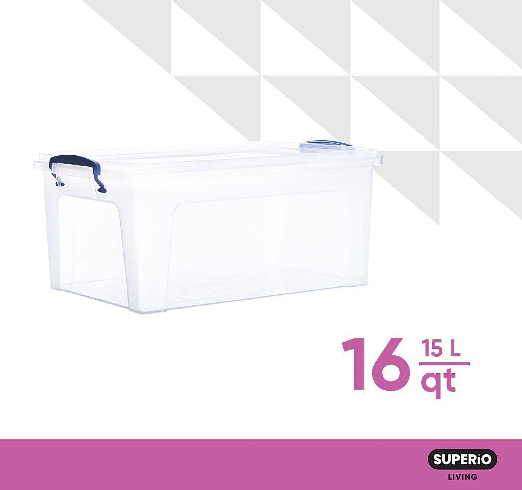 Storage Bins With Lids Clear Boxes For Organizing, Stackable Plastic
