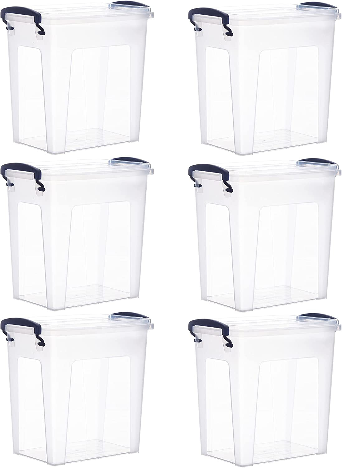 Storage Bins With Lids Clear Boxes For Organizing, Stackable Plastic