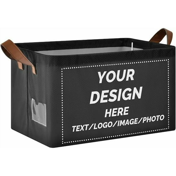 Storage Bins Your Own Design Custom Foldable Containers Metal Frames Fabric Storage Baskets 2 Handles Print On Demand