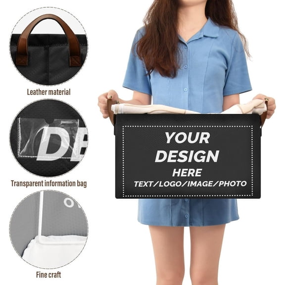 Storage Bins Your Own Design Custom Foldable Containers Metal Frames Fabric Storage Baskets 2 Handles Print On Demand