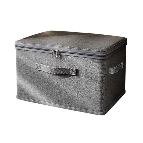 Storage Bins with Zipper Lids Lidded Fabric Storage Boxes Baskets Cubes with Handles Collapsible Washable Closet Shelf Clothes Organizer Containers(19X15X12In)