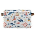 thumbnail image 1 of Storage Bins with Handle Fabric Organizer Basket Foldable Box 1 Pack Dolphin Sailboat Starfish Fish 14.2x10.2x8.3, 1 of 8
