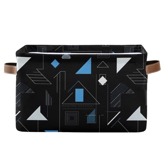 Storage Bins with Handle Fabric Organizer Basket Foldable Box 1 Pack Irregular Triangle Lines 14.2x10.2x8.3
