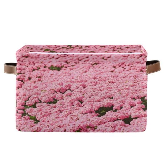 Storage Bins with Handle Fabric Organizer Basket Foldable Box 1 Pack Oriental Cherry Bloom Everywhere 14.2x10.2x8.3