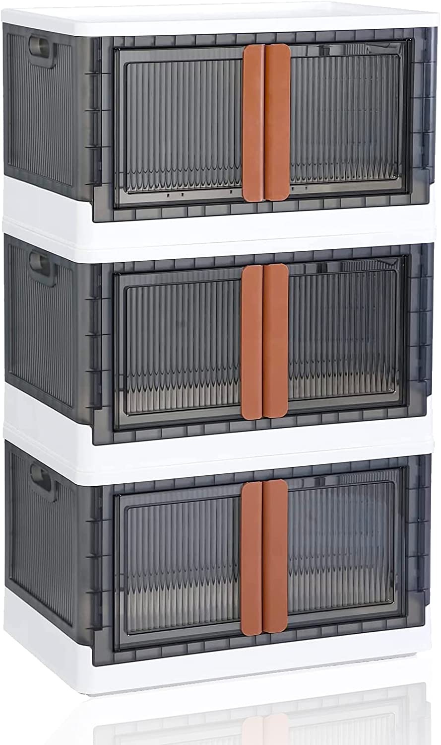 Storage Bins with Lids 3 Pack - Collapsible Plastic Storage - Walmart.com