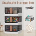 thumbnail image 1 of Storage Bins with Lids, 3Pack-102QT Stackable Storage Bins with Wheels Collapsible Storage Bins Plastic Foldable Box, Closet Organizers and Storage, 1 of 9