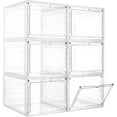thumbnail image 1 of Storage Bins with Lids, 6 Pack Clear Plastic Storage Containers with Magnetic Acrylic Door, 19 Qt Stackable Storage Box for Home,Office Organizing, 1 of 6