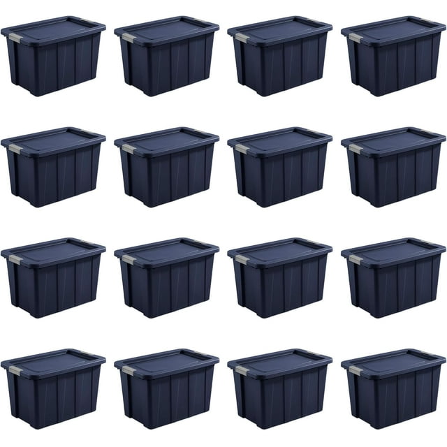 Storage Bins with Lids, Heavy Duty Totes, Tuff1, 30 Gallon, Dark Indigo