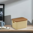 thumbnail image 1 of Storage Bins with Lids, Hwkond Storage Cabinet Storage Box Desktop Storage Box Wardrobe Household Storage Box With Lid Finishing Storage Box,Beige, 1 of 6