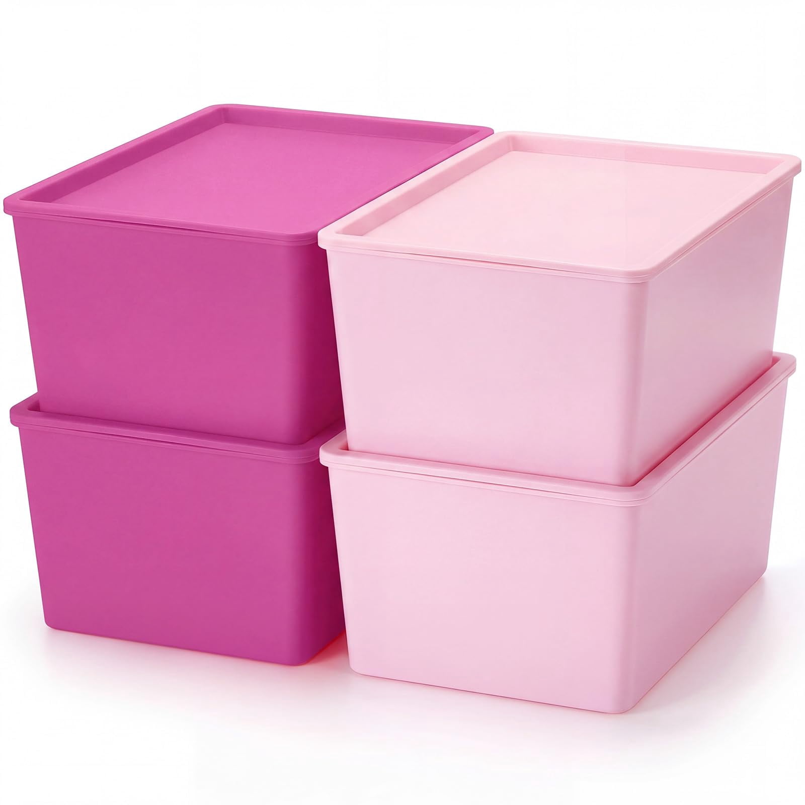 Storage Bins with Lids, Plastic Stackable Organizing Containers, Heavy ...