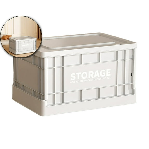 Storage Bins with Lids, Totes for Storage Stackable Collapsible Storage Bins for Garage, Camping, Outdoor, and Organization(Gray)