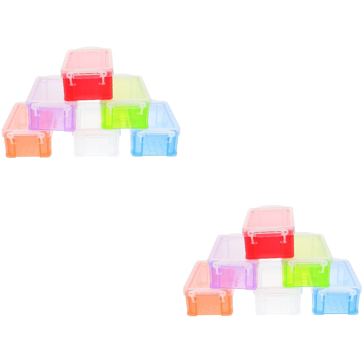 Storage Box 12 Pcs Lovely Desktop Boxes Bins Clear Plastic Organizer ...