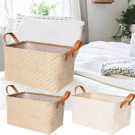 Storage Box 1Pc Stylish and Functional Minimalist Woven Linen Storage Basket Home Textile Storage