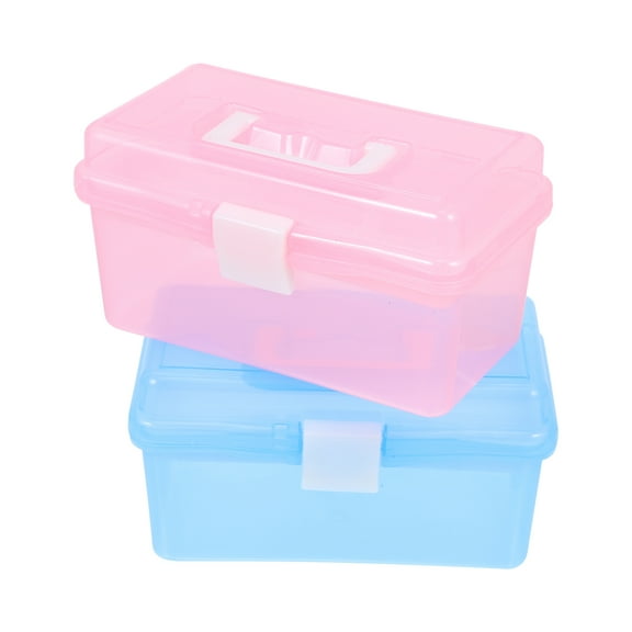 Storage Box 2 Pcs Hair Accessories Organizer Compartmented Container Toolbox Abs